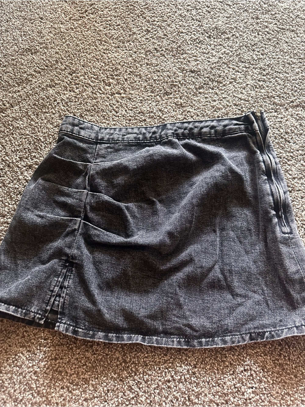 Women's Charcoal Gray/ Black Denim Mini Skirt